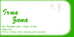 irma zana business card